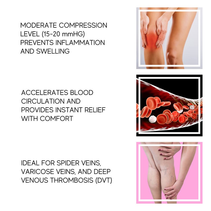 invera Thigh High Compression Stockings, Unisex Ted Hose Socks, 15-20 mmHg Moderate Level (Small) - Image 5